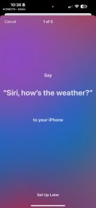 Úvodní nastavení nové Siri