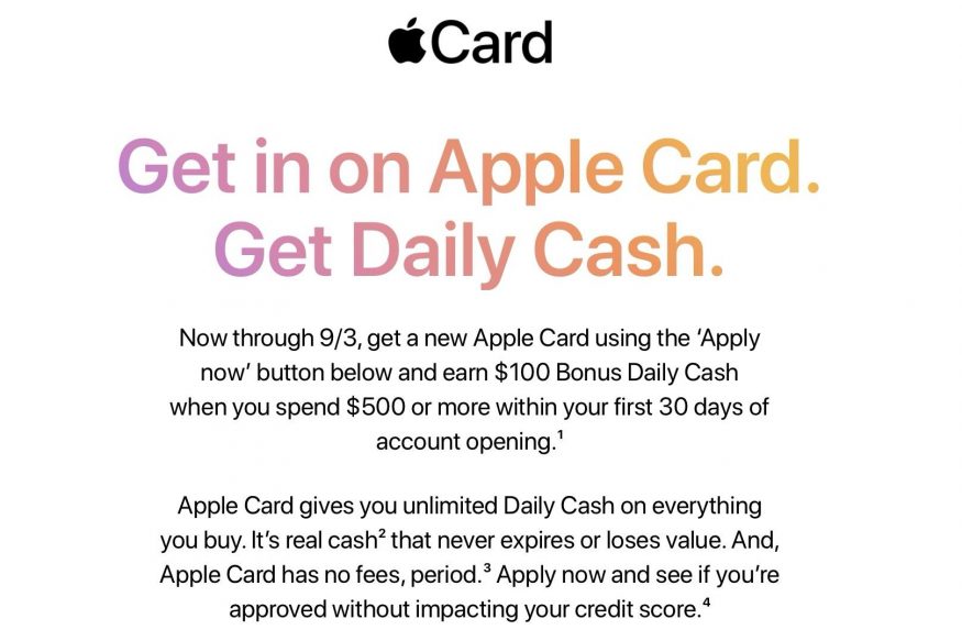 Uvítací akce Apple Card v USA