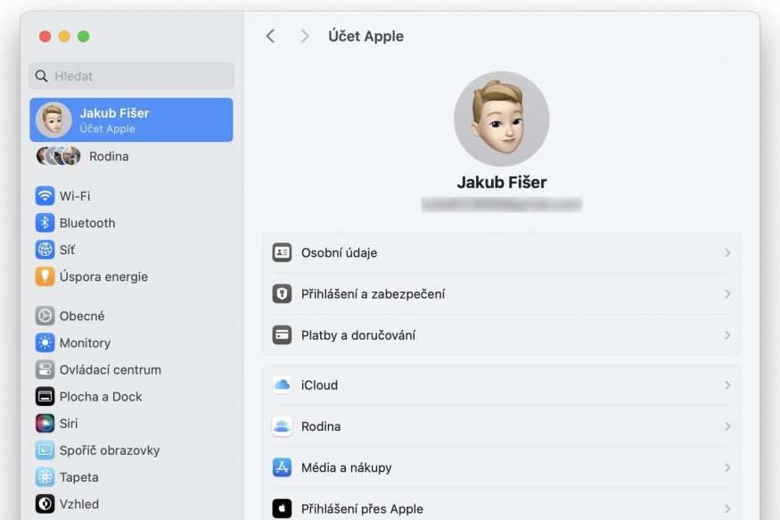 Apple účet v macOS 15