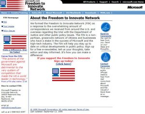Webové stránky Microsoftu v roce 1999