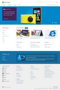 Webové stránky Microsoftu v roce 2013