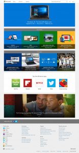 Webové stránky Microsoftu v roce 2015