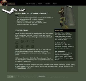 Platforma Steam v roce 2003
