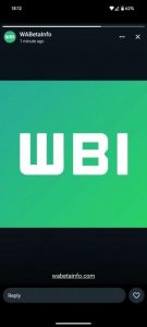 Stav účtu WBI na WhatsAppu