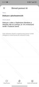 Možnost sumarizace textové transkripce