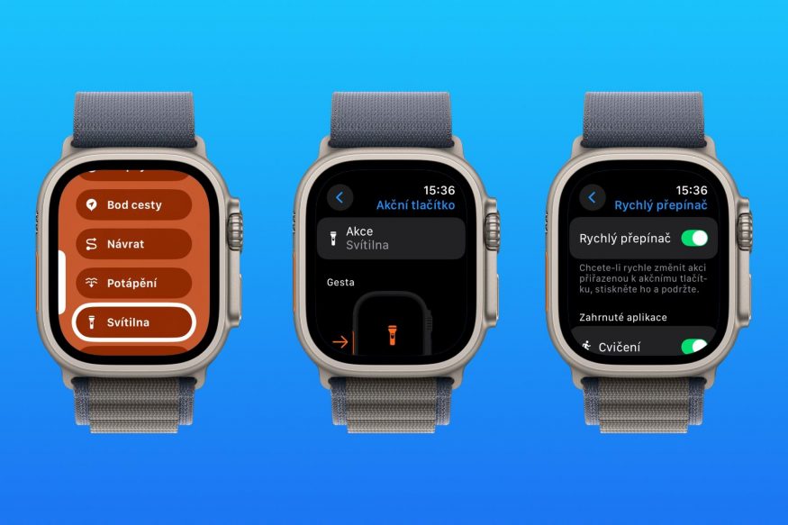 Nová funkce akčního tlačítka na Apple Watch Ultra s watchOS 11