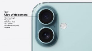 Širokoúhlý fotoaparát iPhonu 16 a jeho parametry