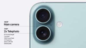 Funkce teleobjektivu hlavního fotoaparátu iPhonu 16 a jeho parametry