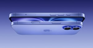 Chytrý telefon iPhone 16 ve fialové barvě