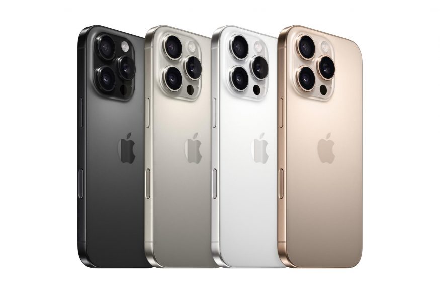 Titanový iPhone 16 Pro (Max)ve všech barevných variantách Titanový iPhone 16 Pro (Max)ve všech barevných variantách