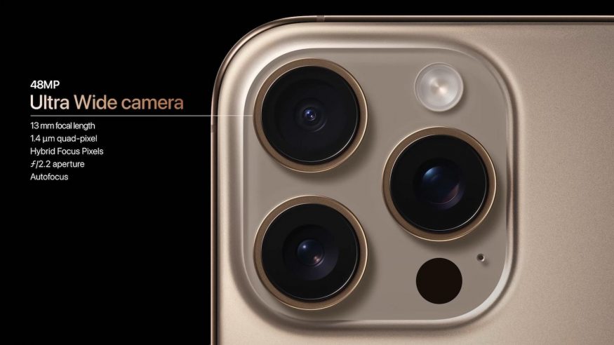 iPhone 16 Pro (Max): parametry širokoúhlého fotoaparátu