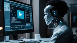Sociální síť LinkedIn a umělá inteligence (ilustrační obrázek)