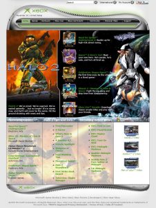 Webové stránky Xboxu v roce 2004