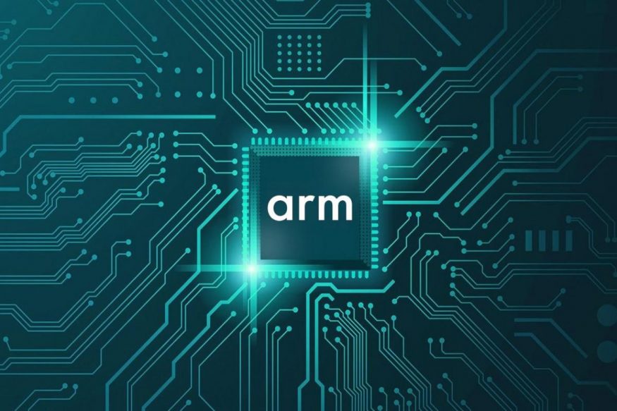 Logo společnosti ARM na čipu