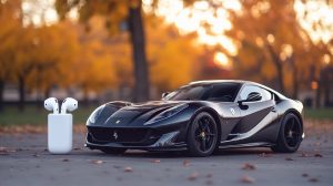 Ferrari 812 a sluchátka Apple AirPods (ilustrační obrázek)