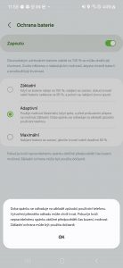 Tady ještě dává One UI na výběr