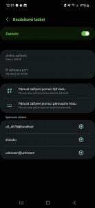 Kód pro párování pomocí párovacího kódu se mění s každým otevřením menu