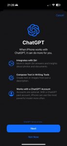 Integrace ChatGPT do iOS 18.2 beta