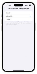 Jak na iPhonu aktivovat pohybová vodítka