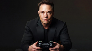 Elon Musk s herním ovladačem (ilustrační obrázek)