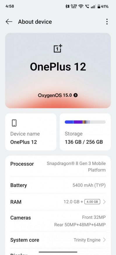 OxygenOS 15 pro OnePlus 12
