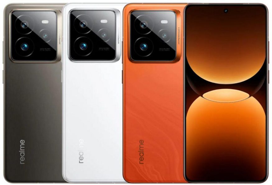 Realme GT 7 Pro v šedé, bílé a oranžové barvě