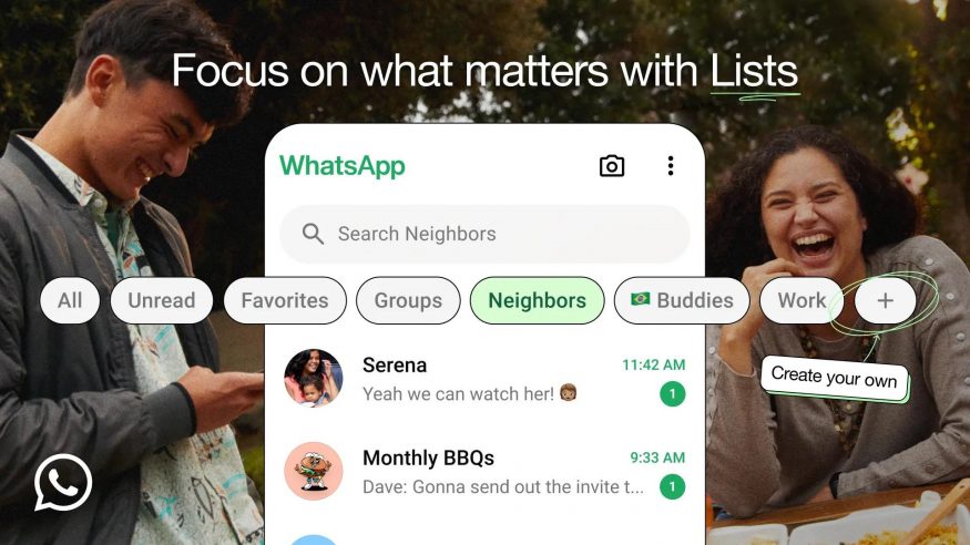 Nová funkce Seznamy v komunikační aplikaci WhatsApp