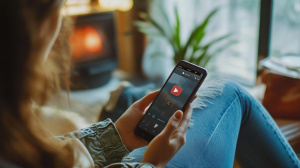 Aplikace YouTube Music na chytrém telefonu (ilustrační obrázek)