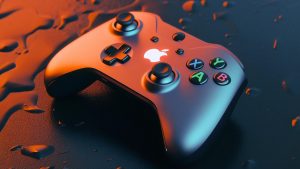 Herní ovladač, gamepad s logem Apple