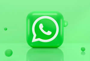 Logo aplikace WhatsApp ve 3D
