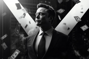 Twitter, písmeno X a Elon Musk (ilustrační obrázek)