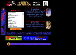 Podoba herního webu GameSpot v roce 1996