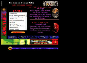 Podoba herního webu GameSpot v roce 1996