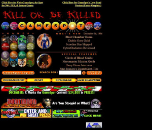 Podoba herního webu GameSpot v roce 1996