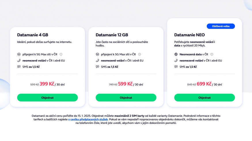 Sleva platí na skoro všechny karty Datamanie