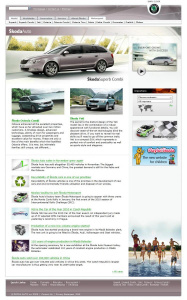 Web automobilky Škoda Auto v roce 2009