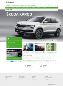 Web automobilky Škoda Auto v roce 2017