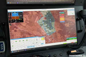 Mapa s trasou, po které dron léta