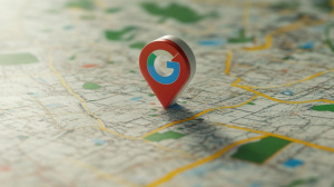 Logo Googlu na mapě (ilustrační obrázek)