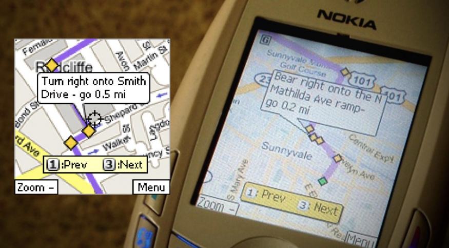 Mapy Google na telefonu značky Nokia v roce 2008 Mapy Google na telefonu značky Nokia v roce 2008