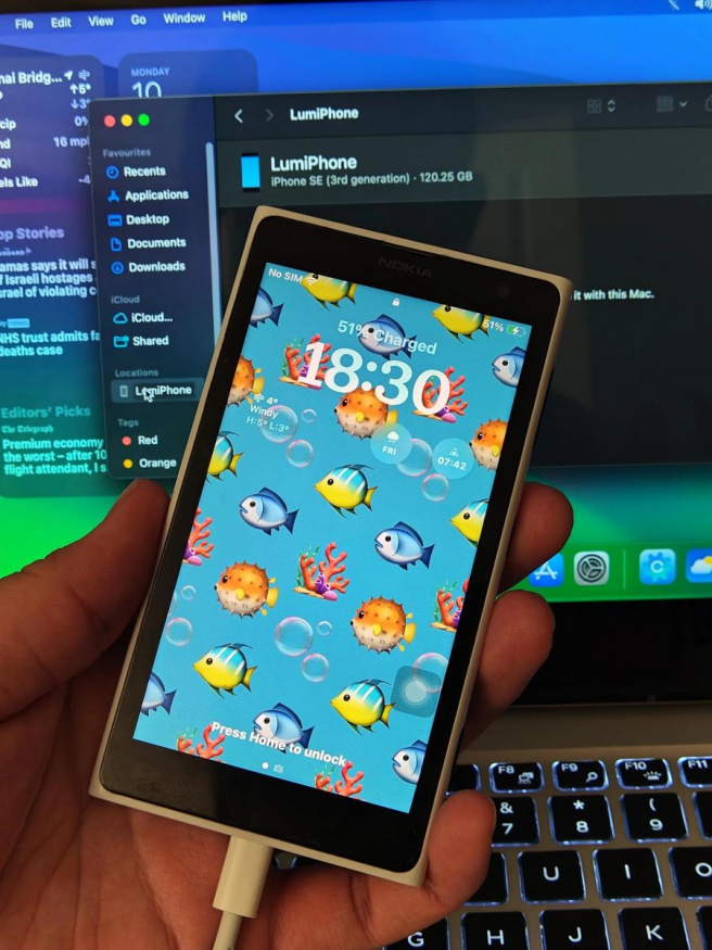 Lumia 1020 se systémem iOS