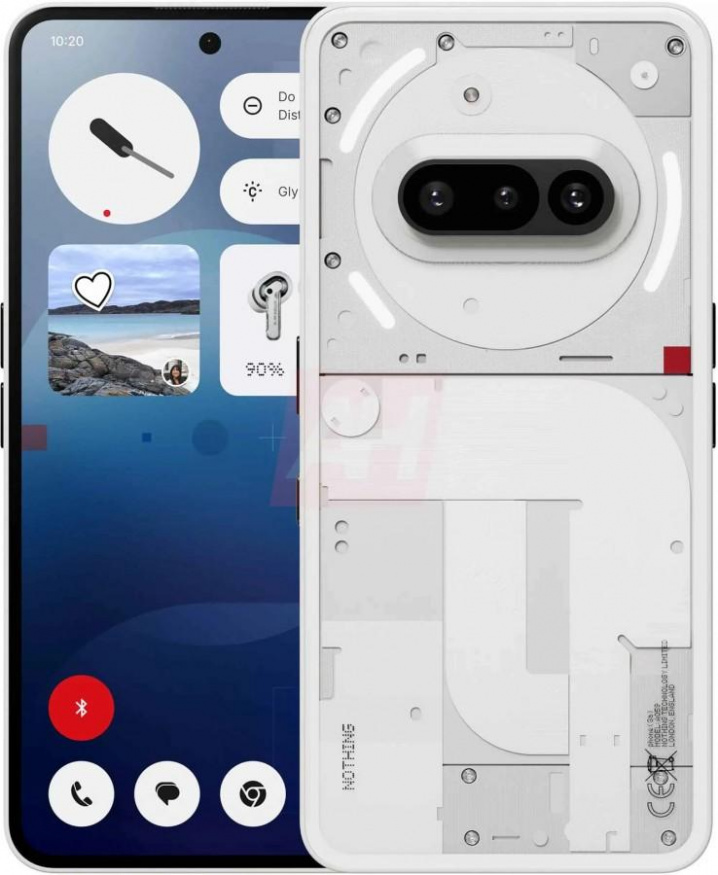 Nothing Phone (3a) v bílé barvě