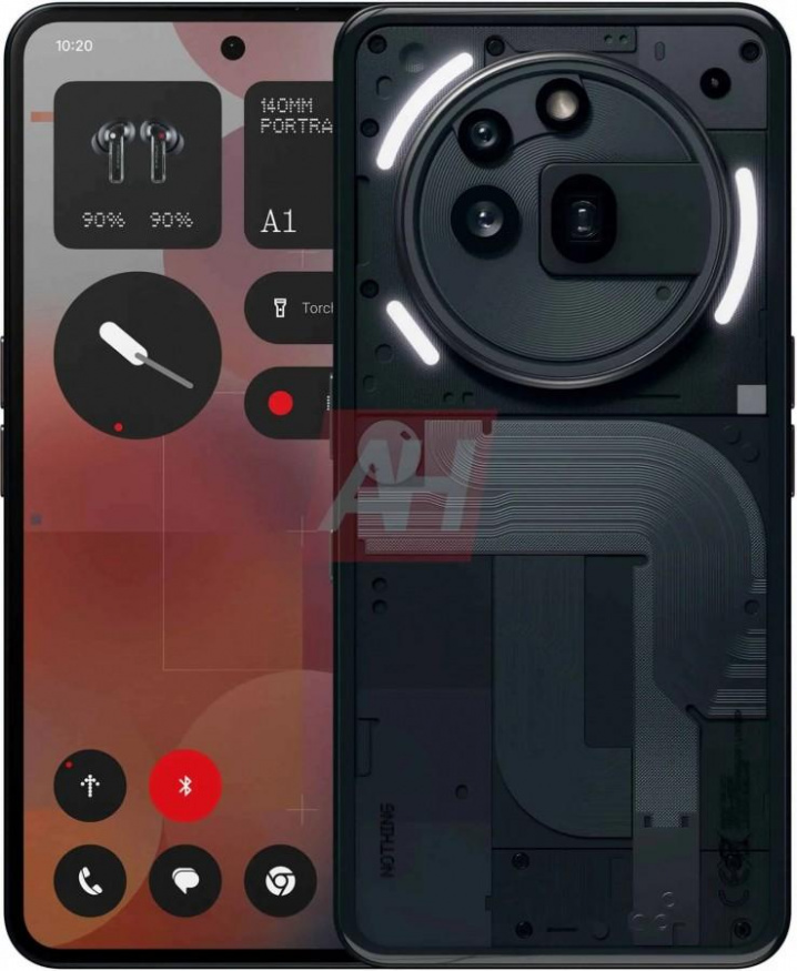Nothing Phone (3a) Pro v černé barvě
