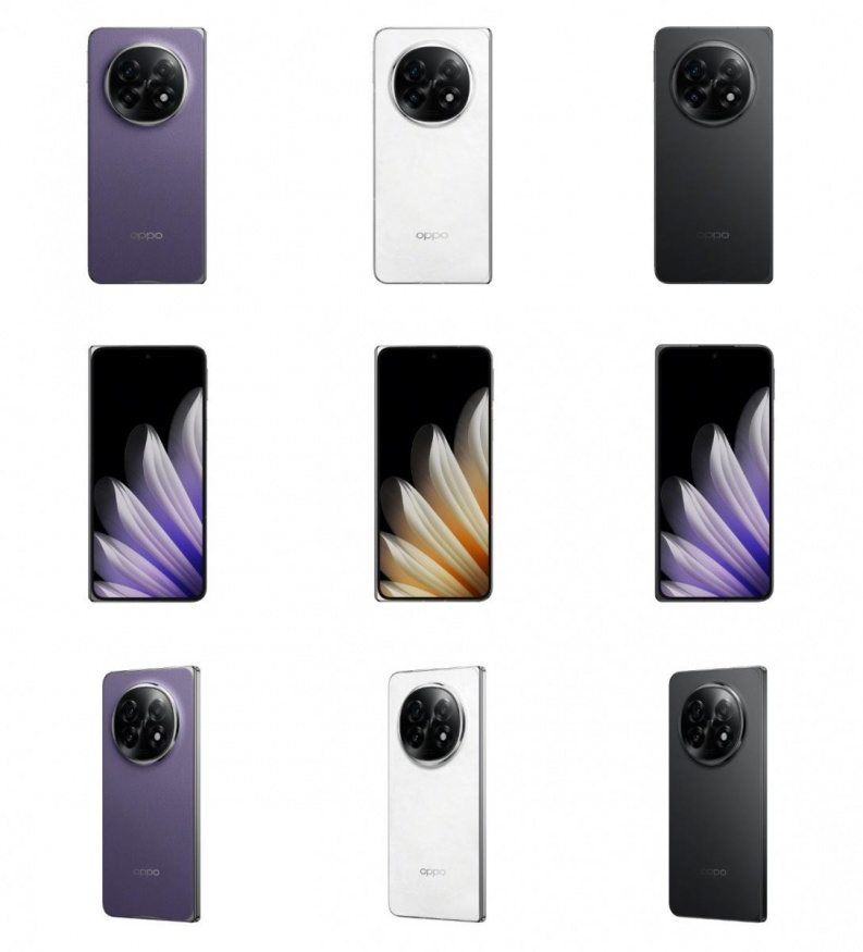 Oppo Find N5 na tiskovém snímku ve všech barevných variantách Oppo Find N5 na tiskovém snímku ve všech barevných variantách