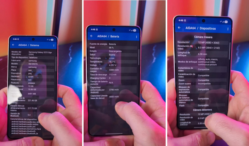 Galaxy S25 Edge na několika obrázcích