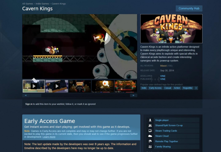 Karta hry Cavern Knights na platformě Stram