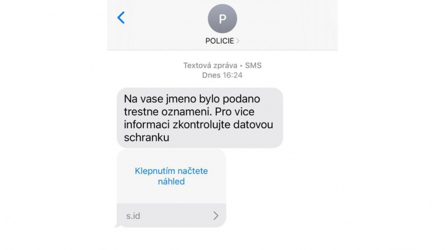 Podvodná SMS zpráva, kterou sdílela na síti X Policie ČR