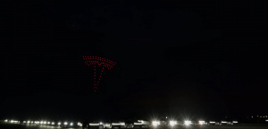 Světelná show majitelů Tesla v Belgii