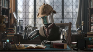 Umělá inteligence a humanoid (ilustrační obrázek)