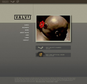 Webové stránky společnosti Valve Software v roce 2005